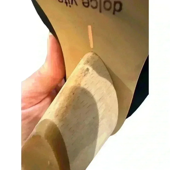 Dolce Vita Black Embroidered Studded Leather Mules, Size 8, Pre-Owned - Picture 10 of 12